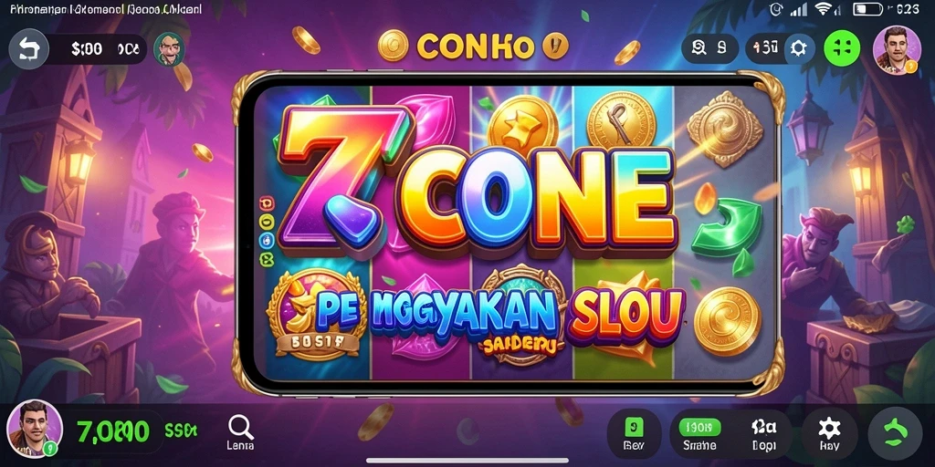 Tampilan gameplay menarik dari 7CONE dengan berbagai simbol slot.