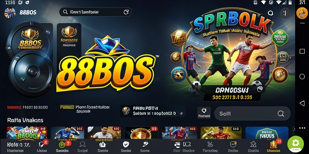 Tampilan utama <strong>88BOS</strong> dengan berbagai pilihan taruhan olahraga.