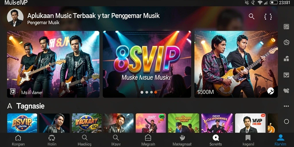 Tampilan gameplay utama 8SVIP dengan daftar lagu yang menarik.