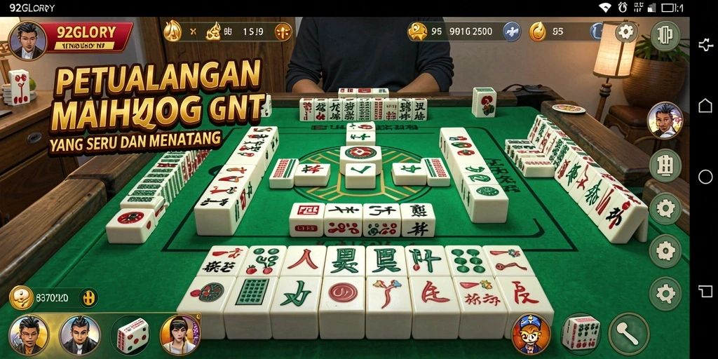Tampilan gameplay 92GLORY yang menarik dan menantang dalam permainan Mahjong.