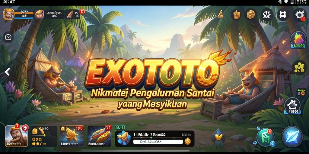 Screenshot gameplay EXOTOTO yang menggambarkan suasana santai dan menyenangkan.