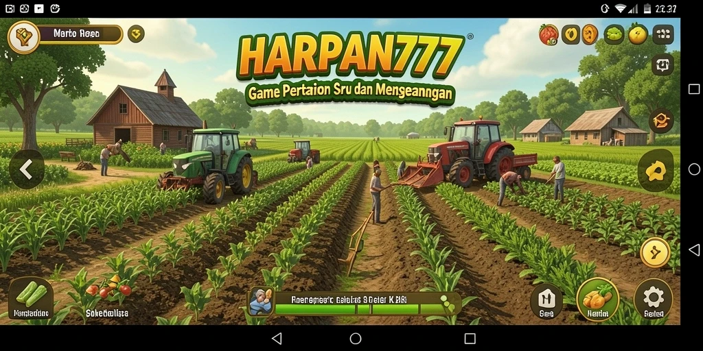 Tampilan gameplay seru dengan aktivitas pertanian yang menyenangkan.