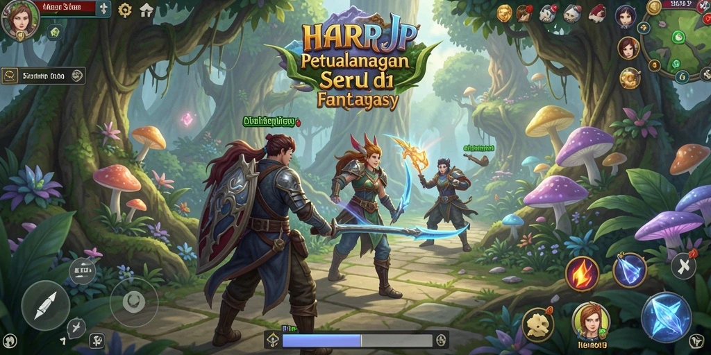 Tampilan gameplay HARAPJP yang mendebarkan dan penuh warna.