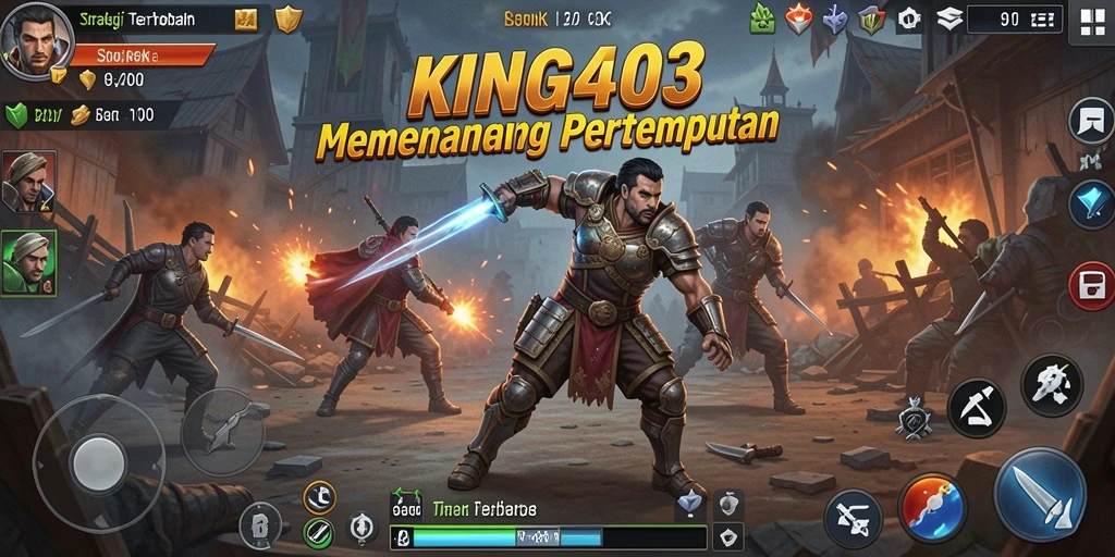 Tangkapan layar KING403 menunjukkan aksi pertempuran strategi yang intens.