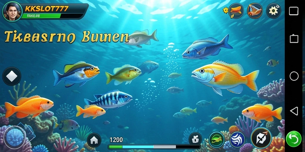 Tampilan gameplay KKSLOT777 yang seru saat menembak ikan.