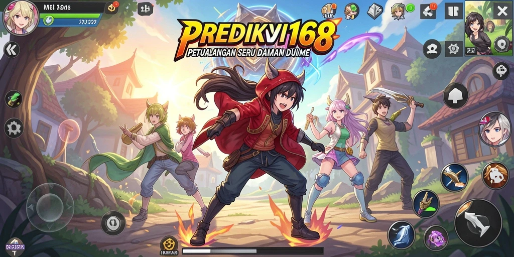 Screenshot utama dari gameplay PREDIKSI168 dengan karakter anime.