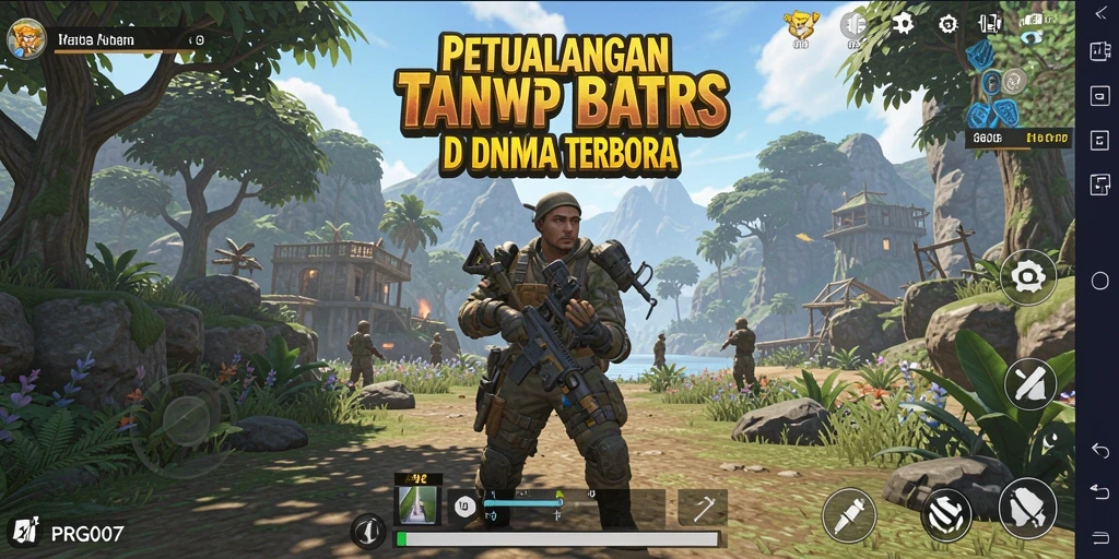 Tangkapan layar gameplay PRG007 yang menunjukkan pemandangan indah dunia terbuka.