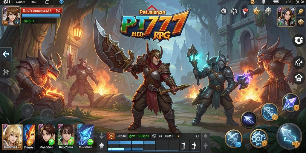 Screenshot PT777 menampilkan aksi seru dalam petualangan RPG.