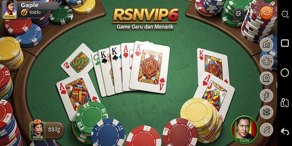 Tampilan gameplay RSNVIP6 yang mendebarkan dalam permainan Gaple.