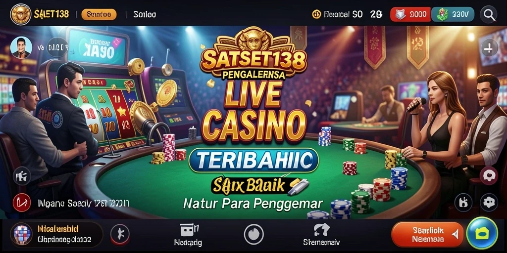 Screenshot SATSET138 menampilkan dealer profesional dan gameplay seru Live Casino.