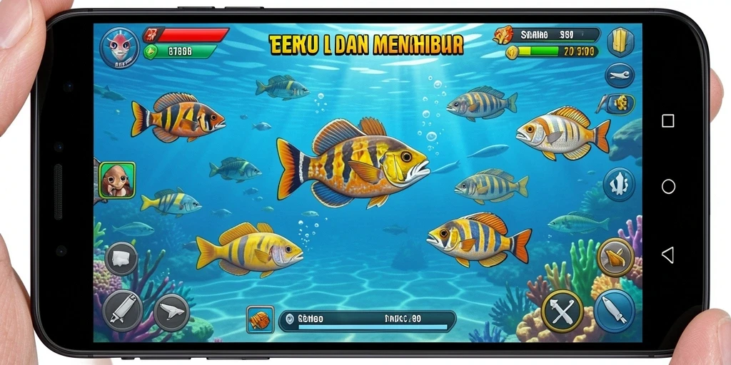 Gameplay seru dalam ST789 saat menembak ikan.